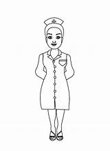 Enfermera Enfermeras Colorea Kreativiti Estetika Aktiviti Prasekolah Sarifah Cikgu Professions sketch template