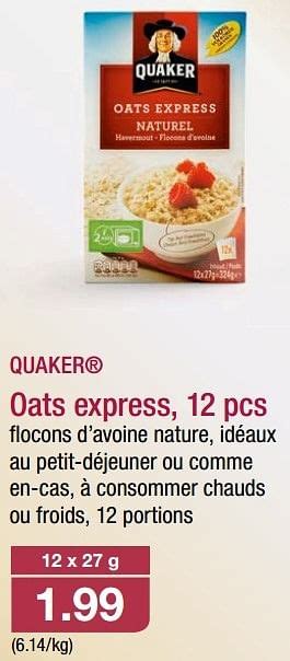 aldi promotie oats express quaker etenswaren geldig tot  promobutler