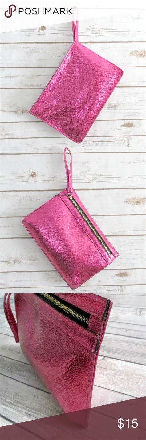 atmosphere metallic pink clutch bag wristlet pink clutch bag clutch bag metallic clutch bag