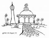 Masjid Mewarnai Kaynak sketch template