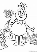 Gabba Coloring4free Yo Coloring Pages Foofa Flowers Related Posts sketch template