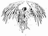 Angel Warrior Tattoo Tattoos Drawing Deviantart Angels Designs Wings Drawings Sketch Amazing Guardian Done Stencils Group Huerta Armando Piece Front sketch template