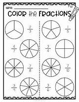 Fraction Fractions Color Worksheets Math Grade Worksheet Teacherspayteachers Work sketch template