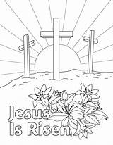Easter Coloring Jesus Risen Pages Religious He Sunday School Printable Kids Sheets Bible Adult Colouring Cross Christian Printables Albanysinsanity Book sketch template