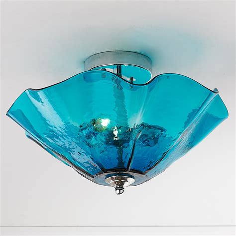 Clearly Colorful Ruffled Glass Ceiling Light Shades Of Light