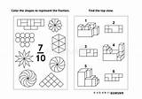 Spatial Coloring Educational Fractions Puzzles Skills Math Activity Two Activities Preview sketch template