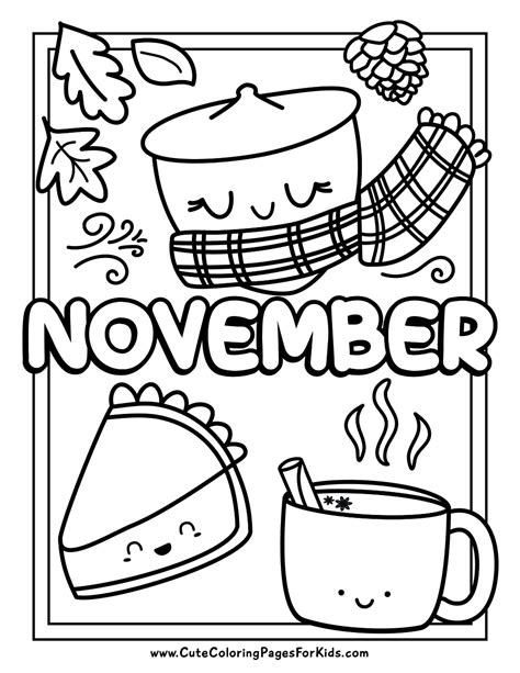november coloring pages cute coloring pages  kids preschool