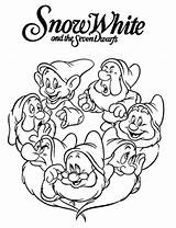 Snow Dwarfs Coloring Pages Printable Disney Sheet Drawfs Cartoon Kids Getdrawings Princess sketch template
