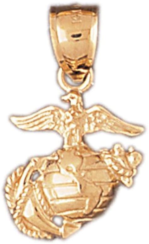 amazoncom  yellow gold marine corps logo pendant jewelry