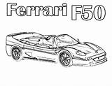 Ferrari F50 Coloring Pages Cars Color sketch template