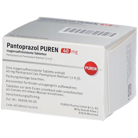 PANTOPRAZOL PUREN 40 mg magensaftres.Tabletten 98 St