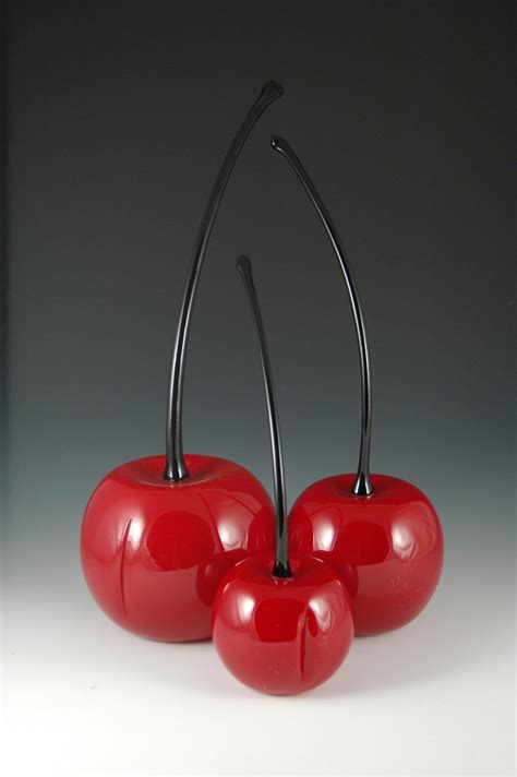 Red Cherries Glass Art Glass Art Sculpture Contemporary Glass Art
