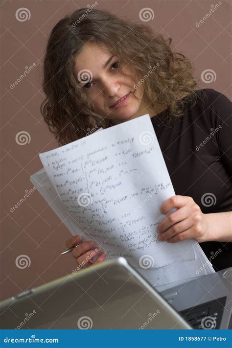 student  papers stock image image  higher computer