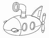 Submarine Coloring Coloriage Marin Sous Transportation Monde Coloringcrew sketch template