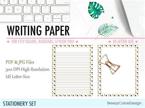 printable writing paper set   ruled lined stationery lines