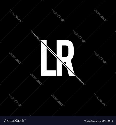 lr logo monogram  slash style design template vector image