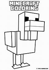 Minecraft Coloring Pages Chicken Coloringbay sketch template