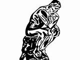 Thinker Drawing Rodin Sticker Getdrawings Dubai sketch template
