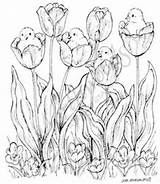 Tulips Copic sketch template