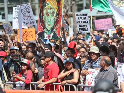 35 protesters arrested outside trump rally in san diego