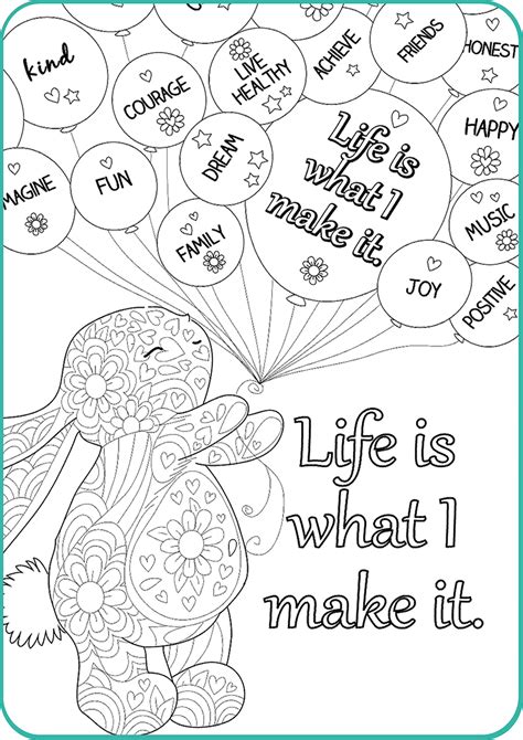mindfulness colouring cards  affirmations kylie johnson art