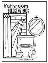 Coloring Bathroom Pages Worksheets Book Vocabulary Kids sketch template