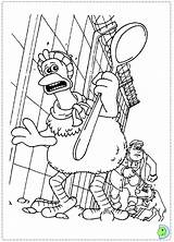 Dinokids Coloring Chicken Run Close sketch template