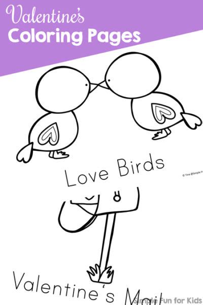 valentines coloring pages simple fun  kids
