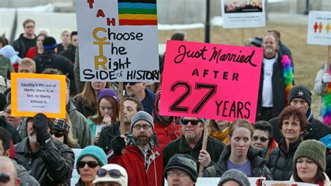 Supporters Opponents Of Gay Marriage Hold Opposing Rallies At Utah