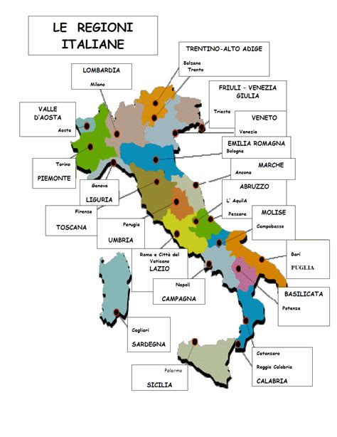 ciao italia litalia  le regioni