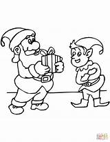 Santa Elf Christmas Coloring Pages Drawing Claus Elves Printable Clipart sketch template