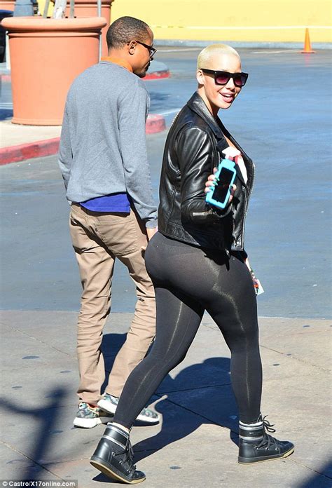 amber rose flashes her panties beneath ultra sheer leggings in la daily mail online