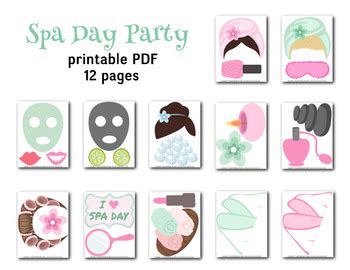 instant  spa party photo booth props spa day photo booth props