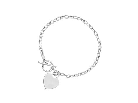 Heart Accent Toggle Bracelet In 14k White Gold Richard