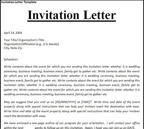 invitation letter sample  tourist visa usa master  template document