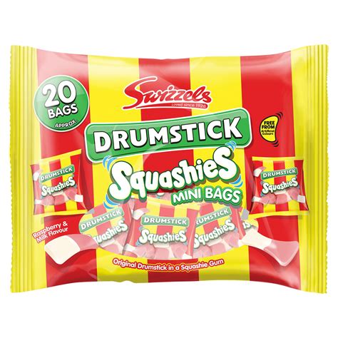 swizzels drumstick squashies mini bags raspberry and milk flavour