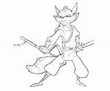 Sly Cooper Coloring Pages Thieves Time Character sketch template