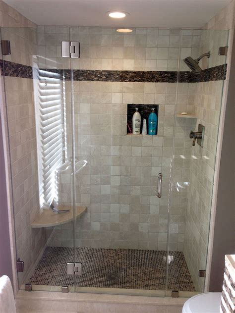 m f goodwin company walk in glass and tile shower surround