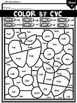 Cvc Phonics Worksheets Color Grade Code 1st Kindergarten Bundle Prek Included Preview sketch template