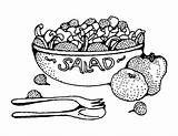 Coloring Salad Food Pages Vegetable Healthy Template Printable Fun Fruit Kids Book Popular Rocks sketch template