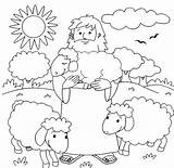 Coloring Pages Shepherd Sketchite Sheep Jesus sketch template