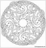 Coloring Mandala Moon Pages Sun Intricate Stars Color Celtic Rose Elephant Star Adults Festival Half Printable Celestial Drawing Christmas Getcolorings sketch template