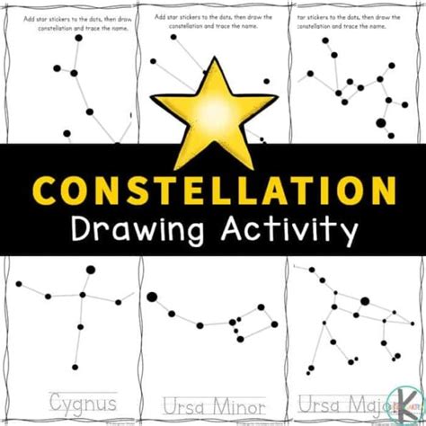 printable constellation worksheets drawing activity  kids