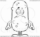 Sick Pickle Mascot Cartoon Outlined Coloring Vector Thoman Cory Clipart Royalty sketch template