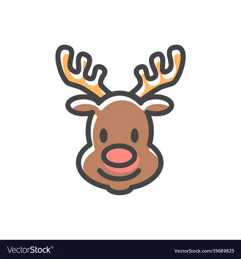 reindeer head christmas icon royalty  vector image