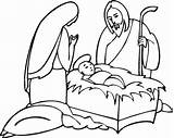 Coloring Jesus Baby Christian Pages Kids sketch template