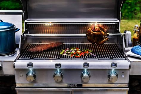 saber elite  burner stainless steel gas grill safe home fireplace