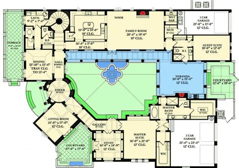 plan ka courtyard dream home plan courtyard house plans floor plans   plan