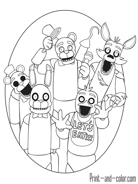 Five Nights At Freddy S Colors Fnaf Coloring Pages Coloring