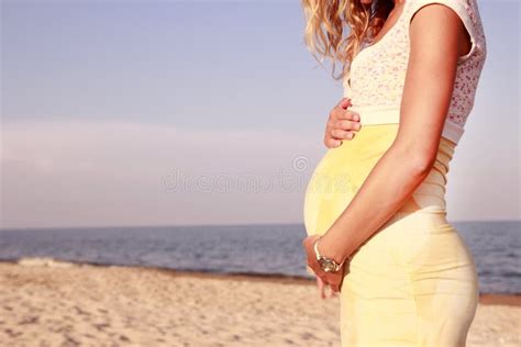 Pregnant Woman On The Beach Stock Image Image Of Sand Life 41212297